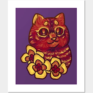 sunset kitty Posters and Art